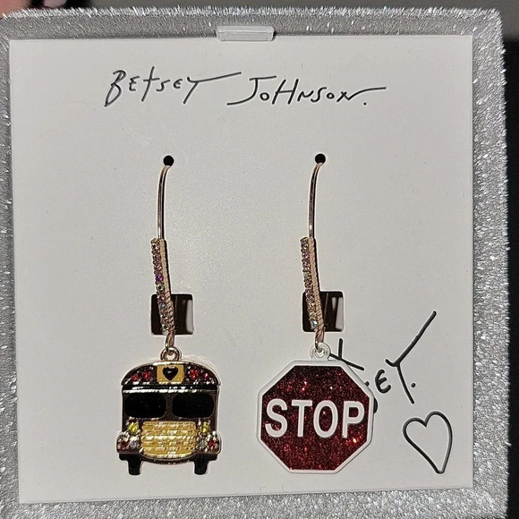 NWT Betsey Johnson School Bus Earrings - Picture 3 of 3